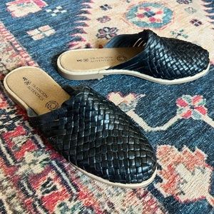 Huarache Mule Leather Slip On Sandals